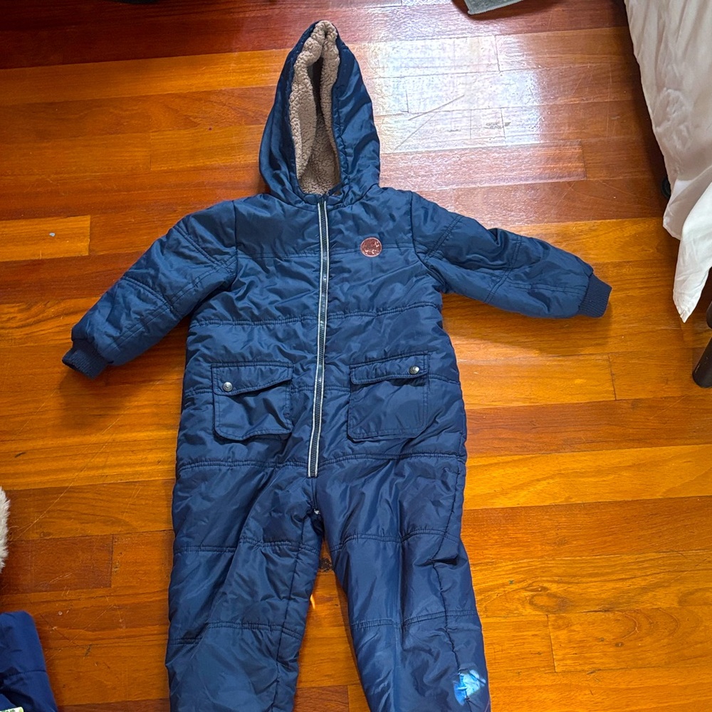 Navy Blue Hooded Snowsuit